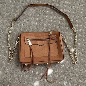 Rebecca Minkoff tan suede crossbody bag
